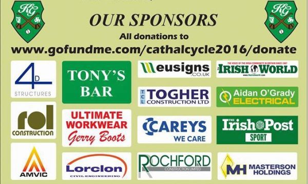 Cathal cycle charity sponsors