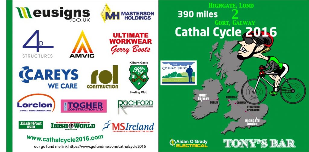Cathal Cycle 2016, charity cycling