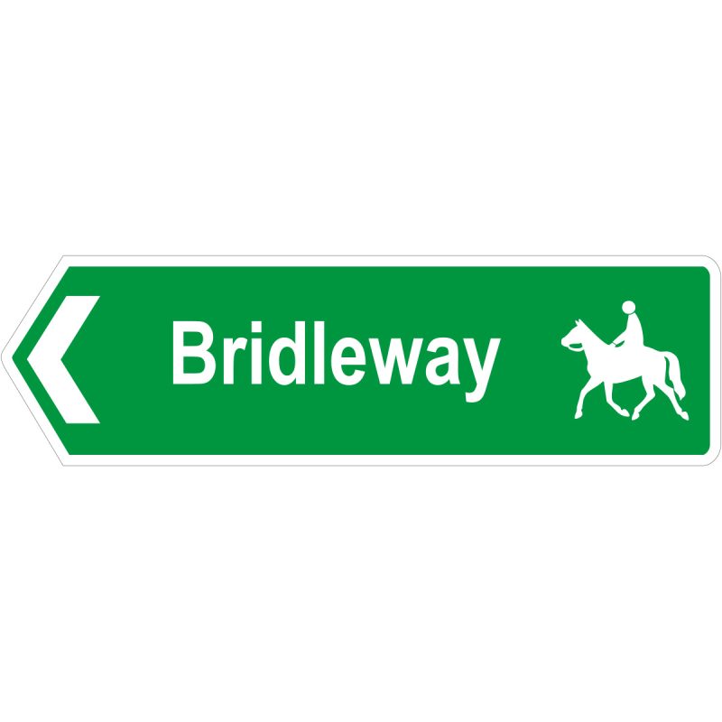 Bridleway left arrow sign. Horse signs. Farm signage.
