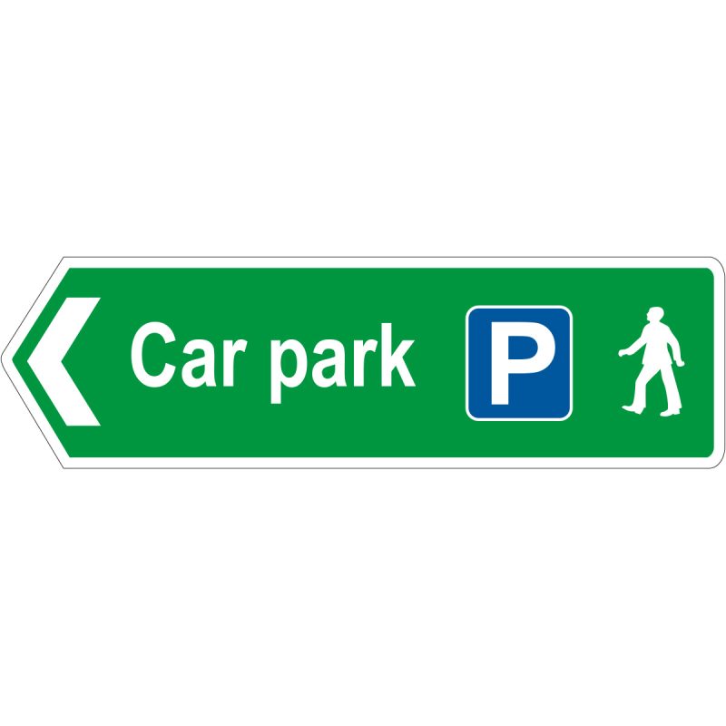 Car park left arrow sign