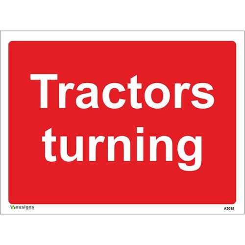 Tractors Turning Sign
