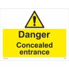 Danger Concealed Entrance Sign, health and safety sign, warning sign, entrence sign, caution sign