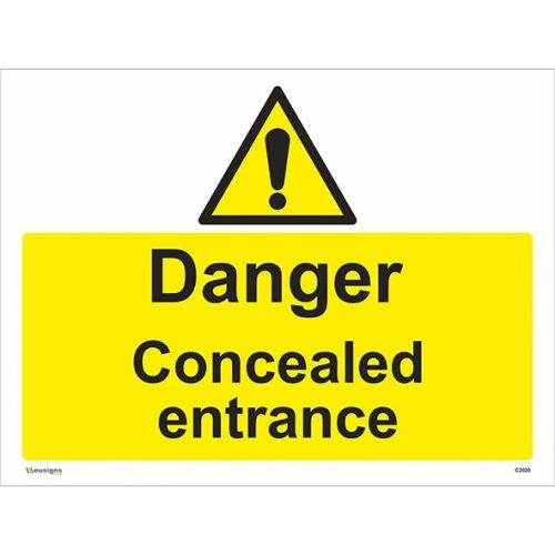 Danger Concealed Entrance Sign, health and safety sign, warning sign, entrence sign, caution sign