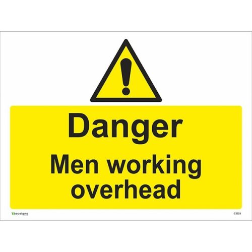 Danger Men Working Overhead Sign, warning signs, caution signs, construction site warning signs, danger signs