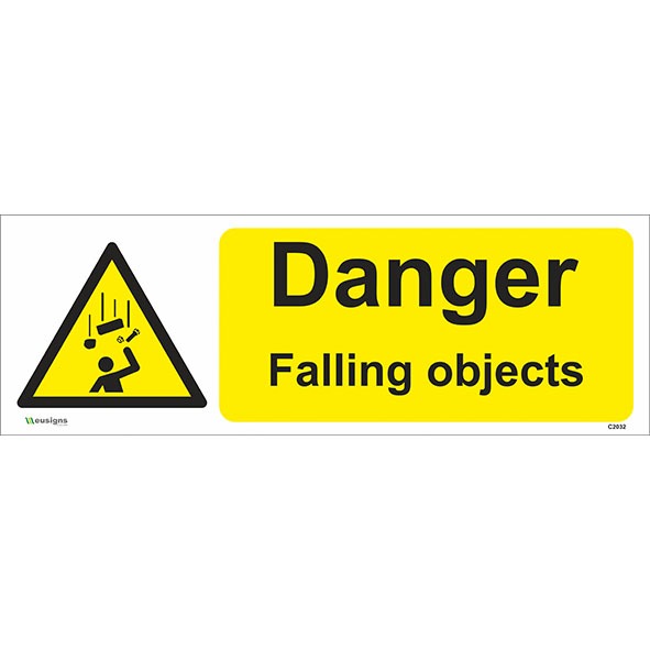 danger falling objects signs, construction site hazard sign, hazard signs, caution signs uk