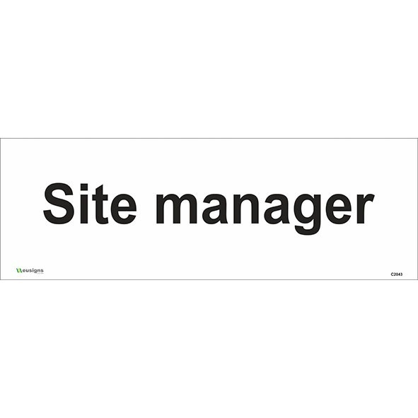 Site Manager Door Sign, Site Manager Wall Sign, Site Office Door Sign, Site Office Wall Sign, office door signs, construction site office signs, office wall signs, custom safety signs, health and safety signs, safety signs uk, self-adhesive signs