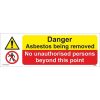 Danger Asbestos Being Removed/No Unauthorised Persons Beyond This Point Sign, Combined site safety sign, Combined construction sign