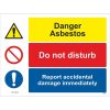 Danger Asbestos/ Do Not Disturb/ Report Accidental Damage Immediately Sign
