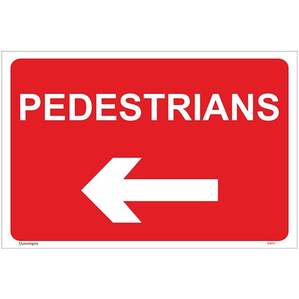Buy Pedestrians Left Arrow Sign UK