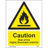 Caution Risk Of Fire Highly Flammable Material Sign