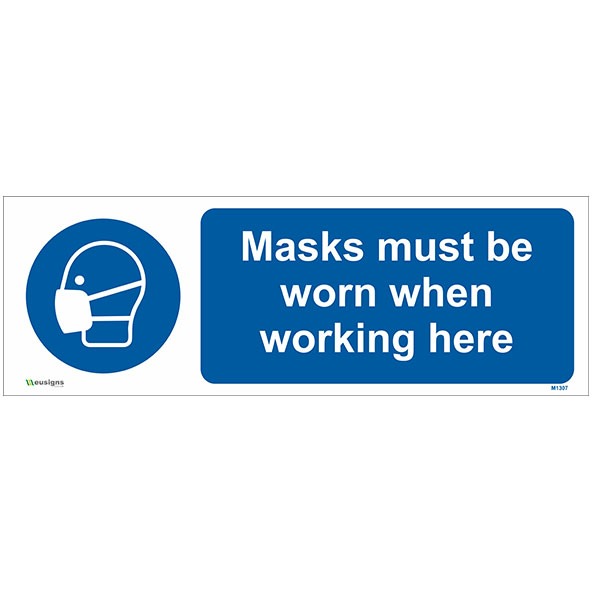 Buy Masks Must Be Worn When Working Here Sign