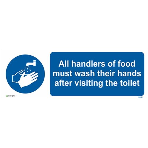 All Handlers of Food Must Wash Their Hands After Visiting the Toilet Sign