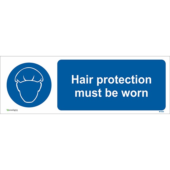 Hair Protection Must be Worn Sign