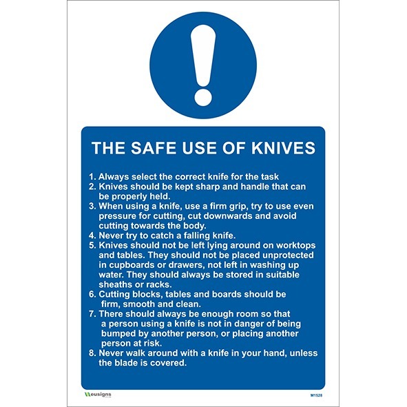The Safe Use Of Knives Sign