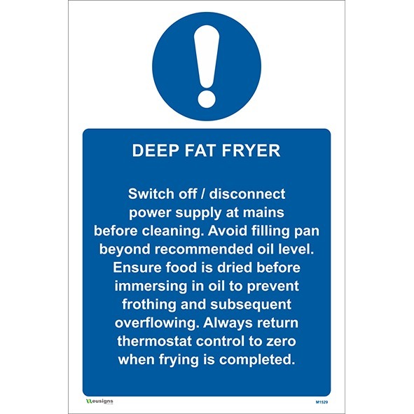 Deep Fat Fryer Large Sign