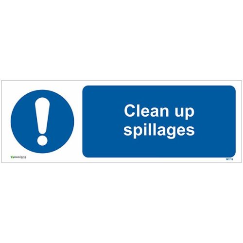 Buy Clean Up Spillages Sign UK