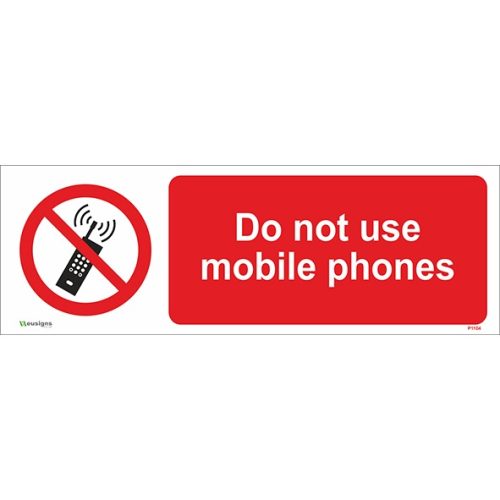 Do Not Use Mobile Phones Sign, Mobile Phone Prohibition Signs, Access Restriction Signs, Prohibition Sign