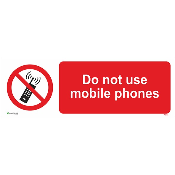 Do Not Use Mobile Phones Sign, Mobile Phone Prohibition Signs, Access Restriction Signs, Prohibition Sign