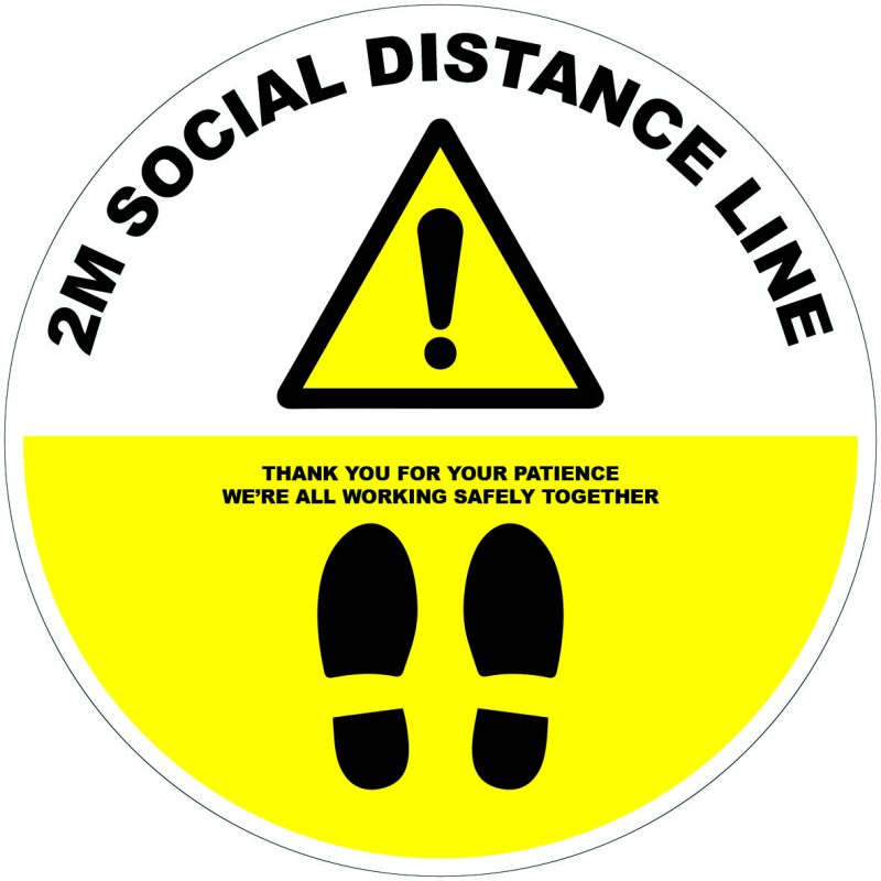 2m Social Distance Line sticker uk