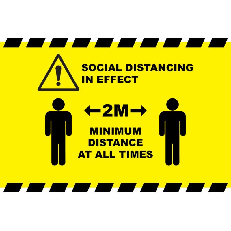 Buy Social Distancing In Effect Floors Stickers UK