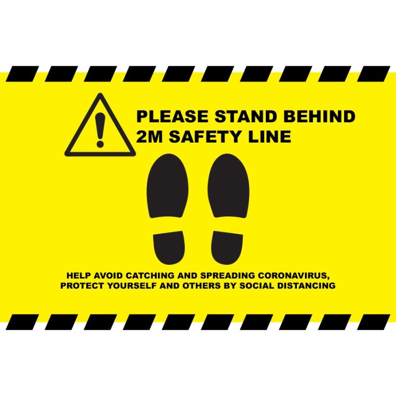 Please Stand Behind 2m Safety line Signs
