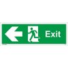 Exit Sign Running Man Left Arrow, fire exit running man left sign, fire exit signs, emergency exit signs, exit sign
