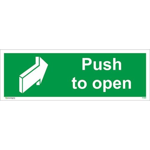 push to open sign, fire escape signs, emergency escape signs, standard fire signs, exit signs, fire exit signs, fire stickers