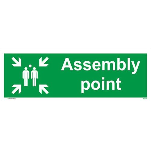 assembly point sign, fire assembly signs, emergency escape signs, standard fire signs, exit signs