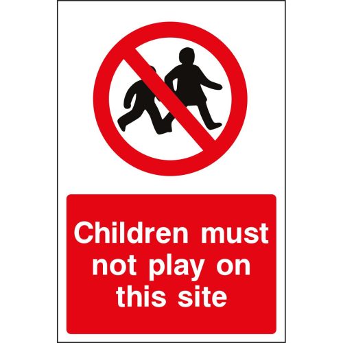 Children must not play on this site sign