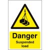 Danger suspended load sign