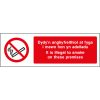 Dydy'n anghyfreithiol at fyga I mewn hom ym adeiladu, It is illegal to smoke on these premises safety sign