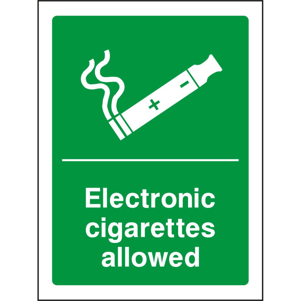 Electronic cigarettes allowed Safety Sign Shop