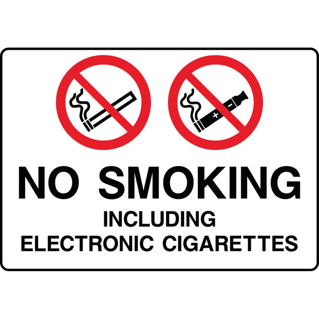 NO SMOKING, Including electronic cigarettes | EU Signs Ltd-Sign ...