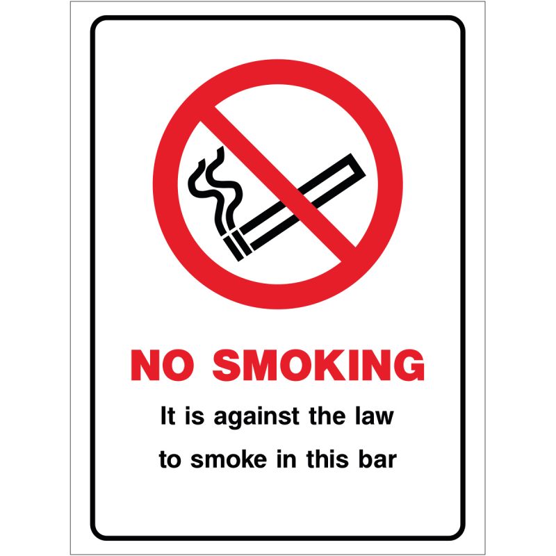 NO SMOKING, It is against the law to smoke in this bar