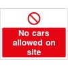 No cars allowed on this site sign