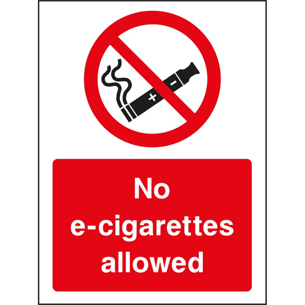 No ecigarettes allowed Safety Sign Shop