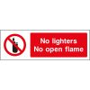 No lighters, No open flame sign