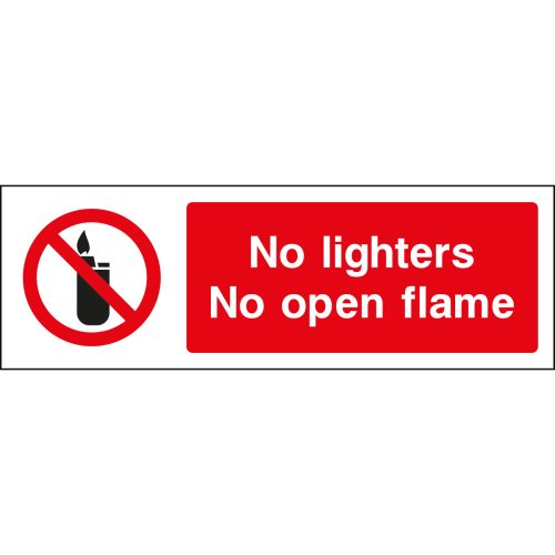 No lighters, No open flame sign