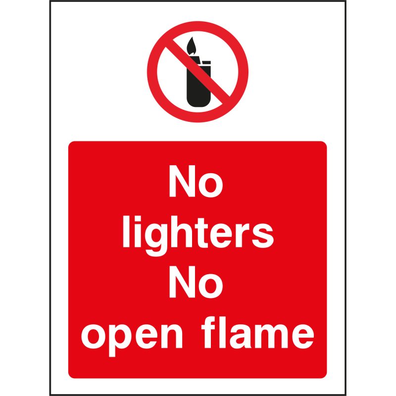 No lighters, No open flame