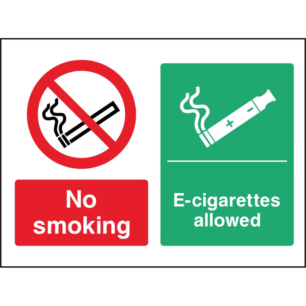 No smoking, Ecigarettes allowed Safety Sign Shop