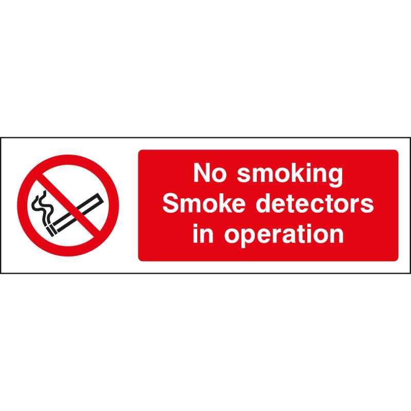 No smoking, Smoke detectors in operation