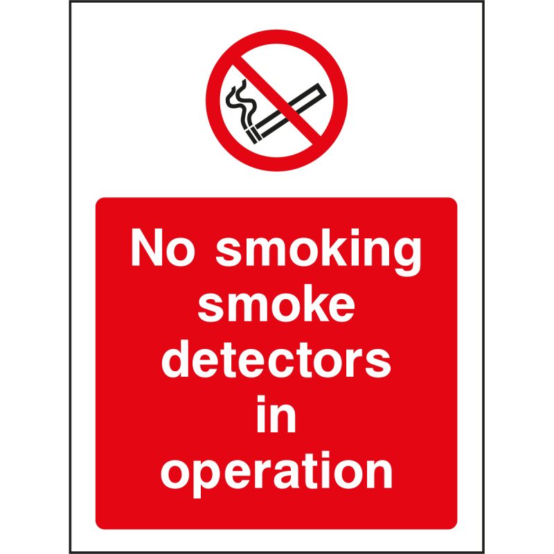 No smoking, Smoke detectors in operation