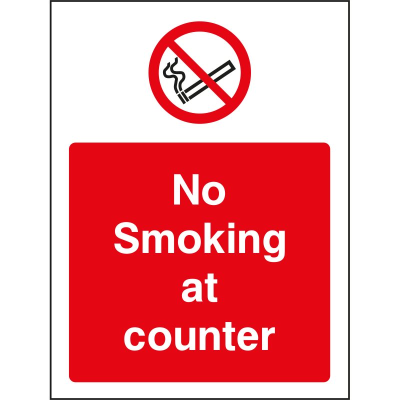 No smoking at counter