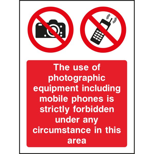 no photographic equipment signs, use of mobile phone is forbidden sign, no phone sign