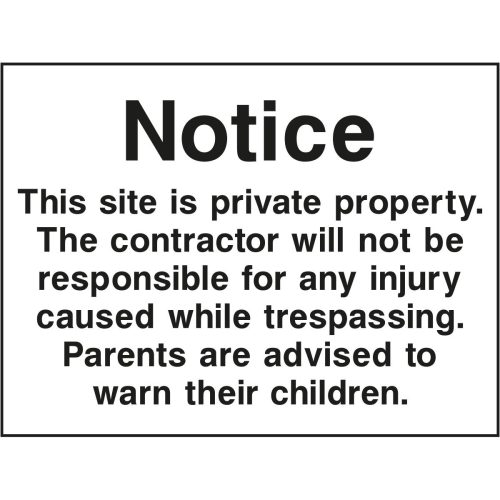 Private property notice board