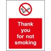 Thank You for not smoking sign