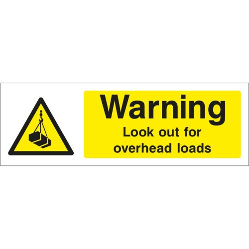 Warning look out for overhead loads sign