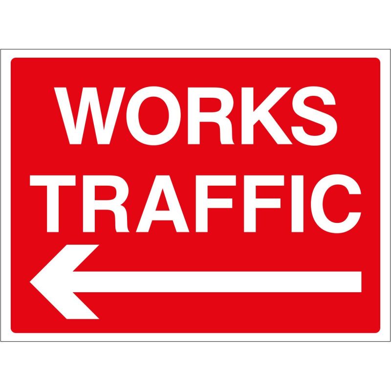 Works traffic left arrow sign