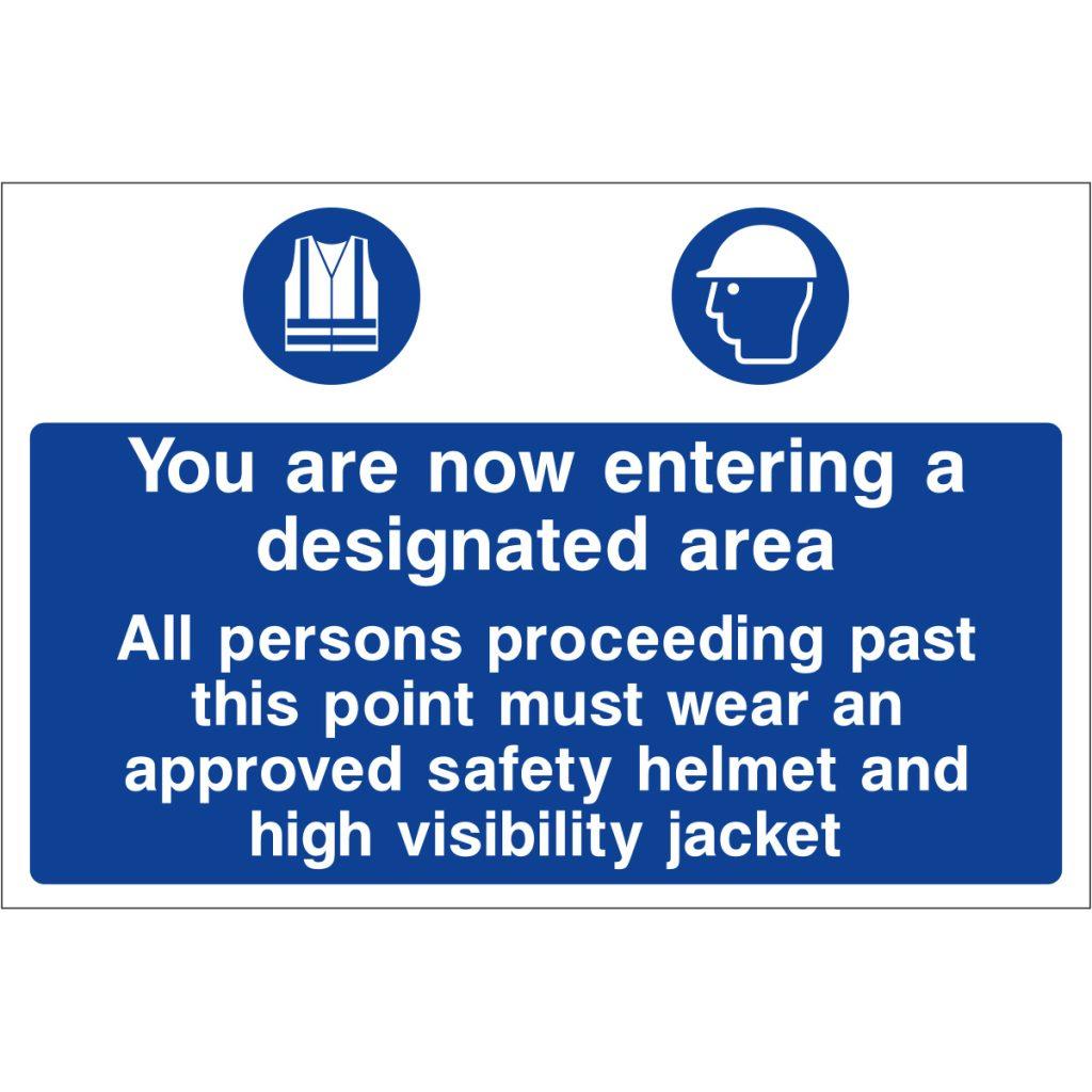 You are now entering a designated area sign Safety Sign Shop