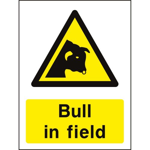 Bull in field sign